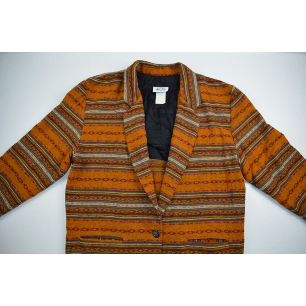 GSL‎ Vintage Blazer Women's M Southwestern Aztec Wool Blend USA - Picture 9 of 16